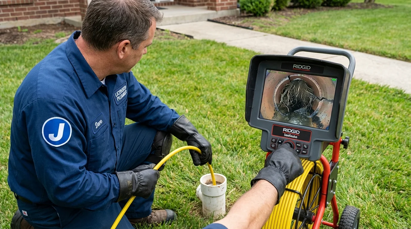 Sewer camera inspection being performed by Johns Plumbing LLC in Fort Washington