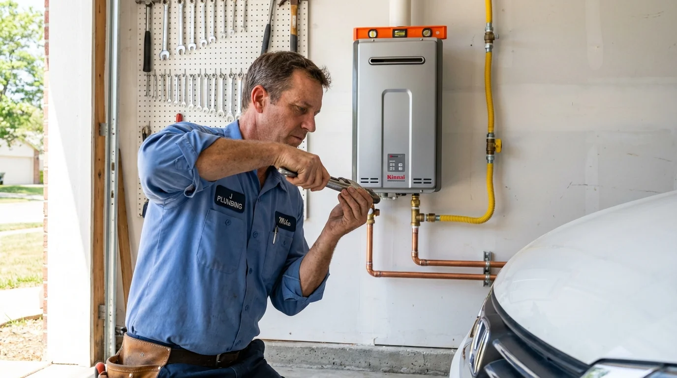 Tankless water heater installation by a Johns Plumbing LLC plumber in Fort Washington